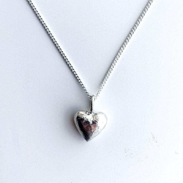 Heart Pendant Silver Necklace