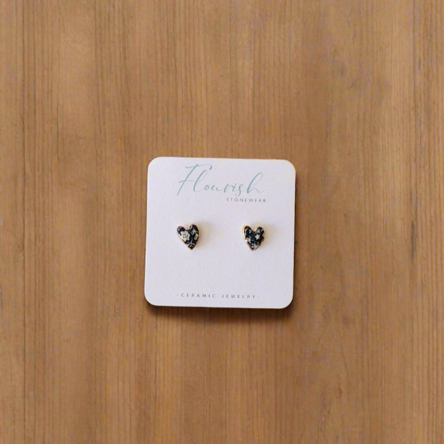 Flourish Stonewear Heart Studs