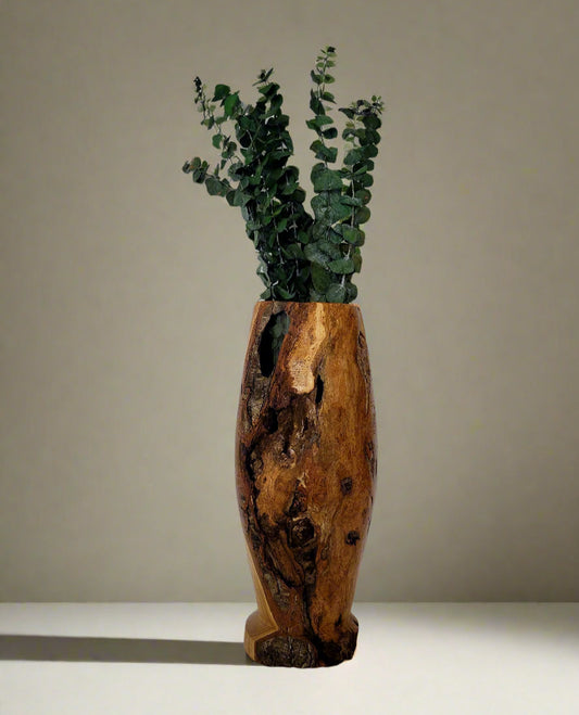 Tall Cherry Burl Vase