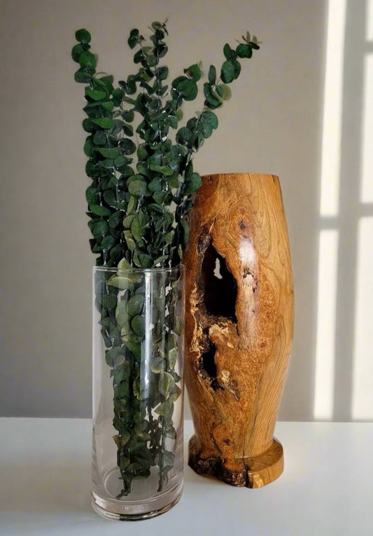 Tall Cherry Burl Vase