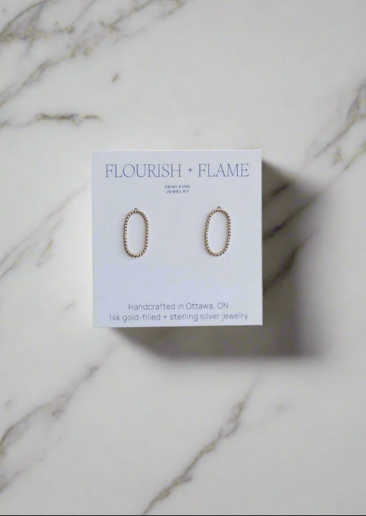 Goldfilled Oval Twisted Studs