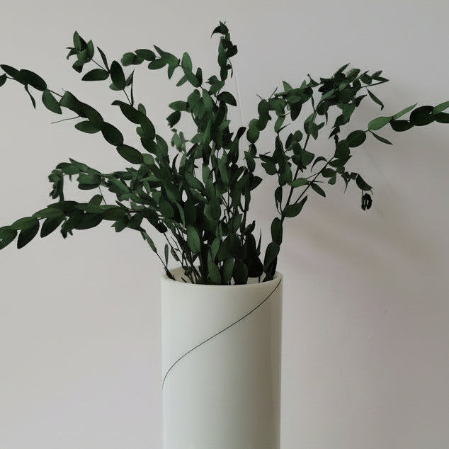 White Vase with Black Detail