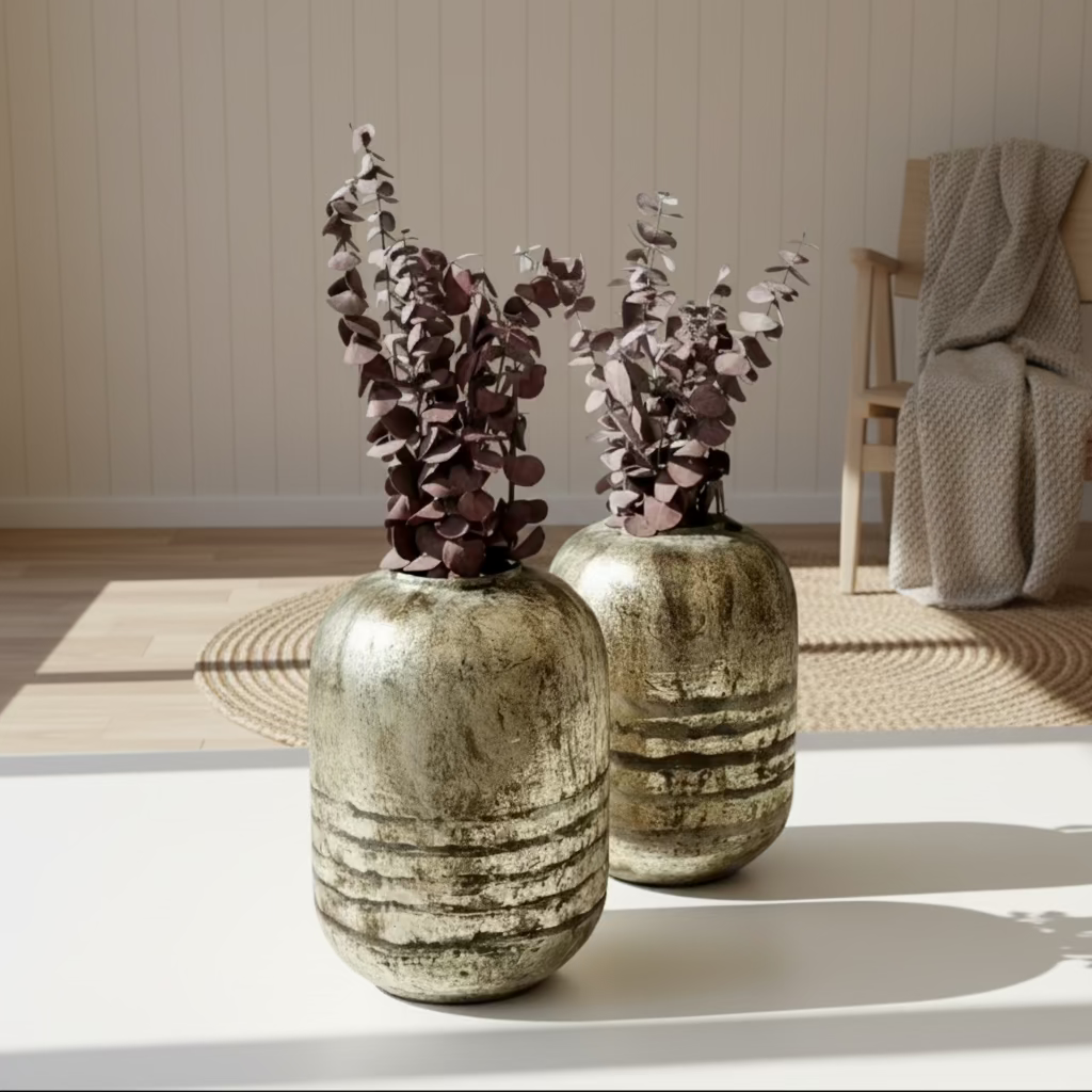 Metallic Glass Vases