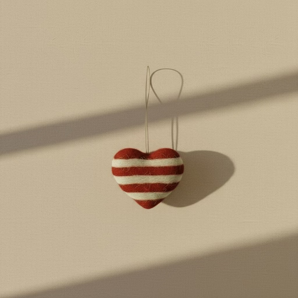 Stripped Felt Heart Ornaments