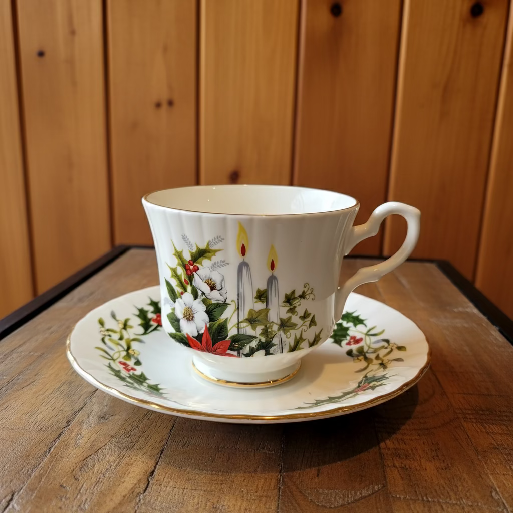 Christmas Light Teacup Candle