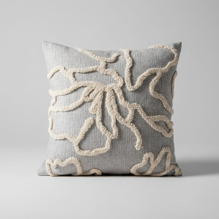Decorative pillow with floral pattern