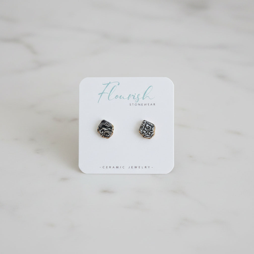 Flourish Stonewear Navy Mosaic Earrings