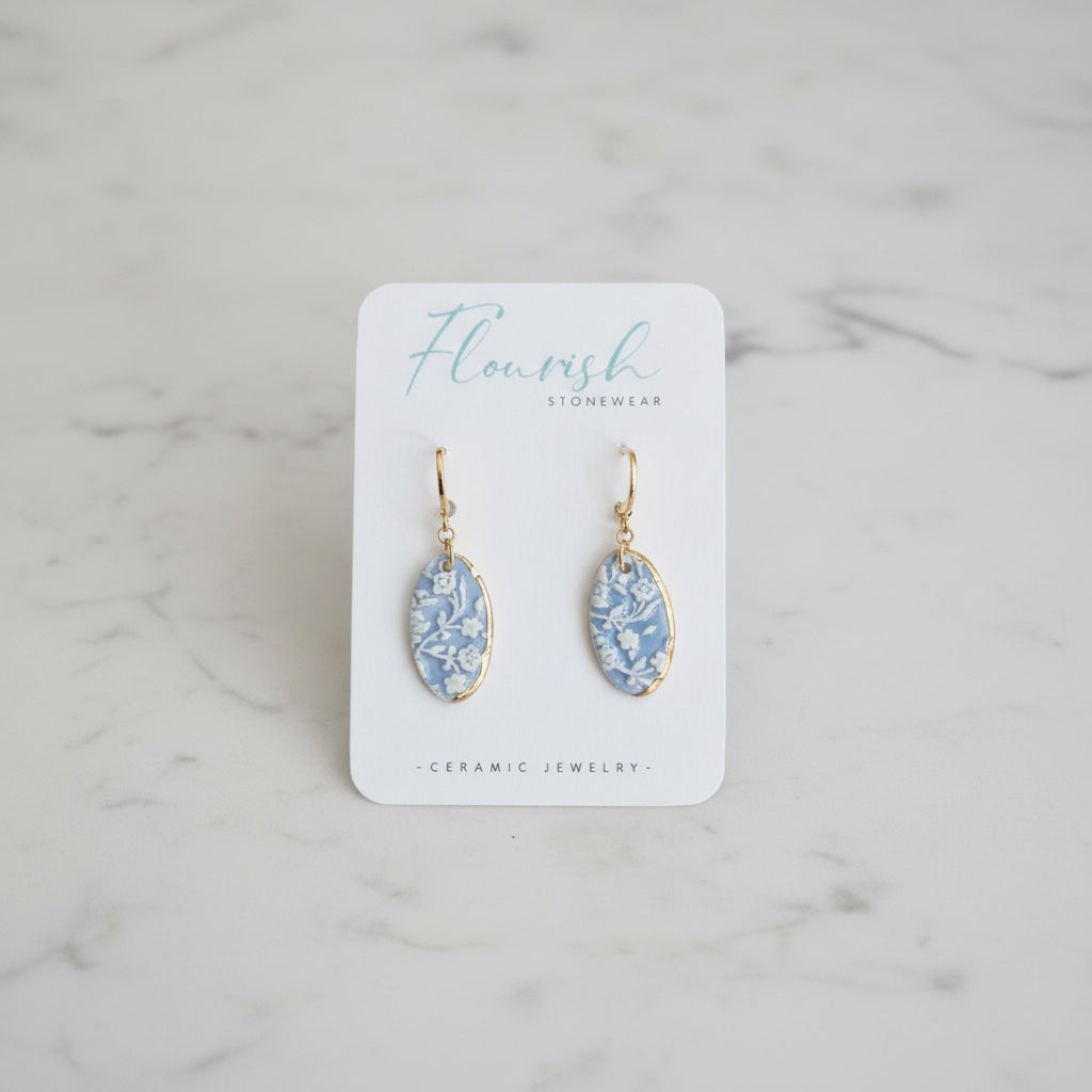 Flourish Stonewear Floral Blue Dangle