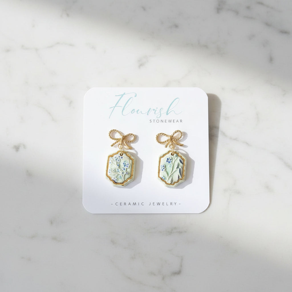 Flourish Stonewear Green Portrait Dangles