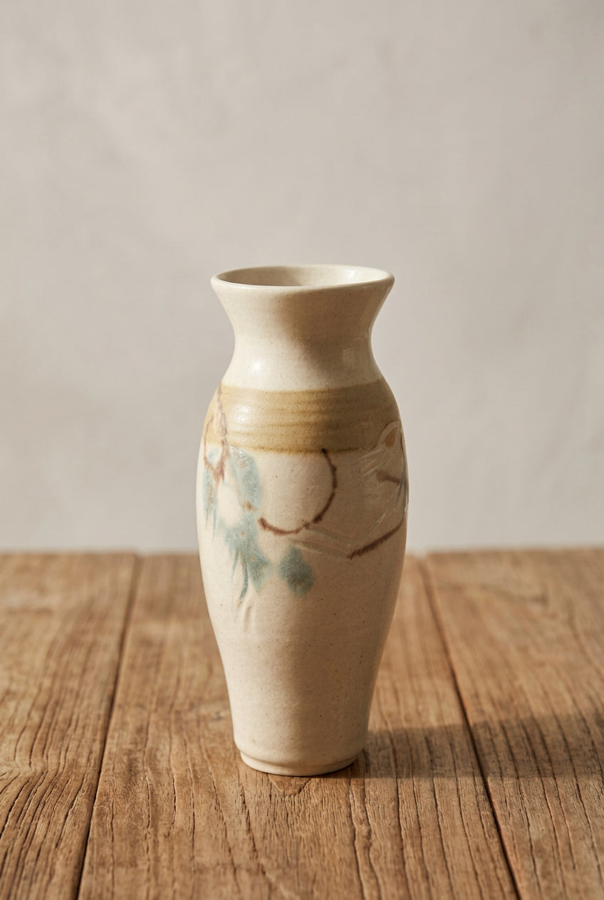 Beige Floral Vase