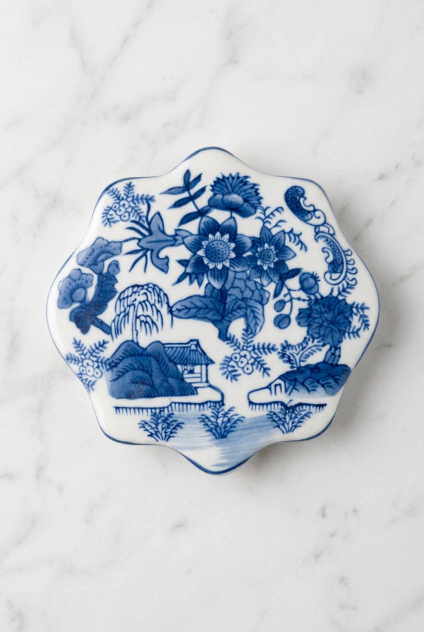 Blue Chinoiserie Lidded Dish
