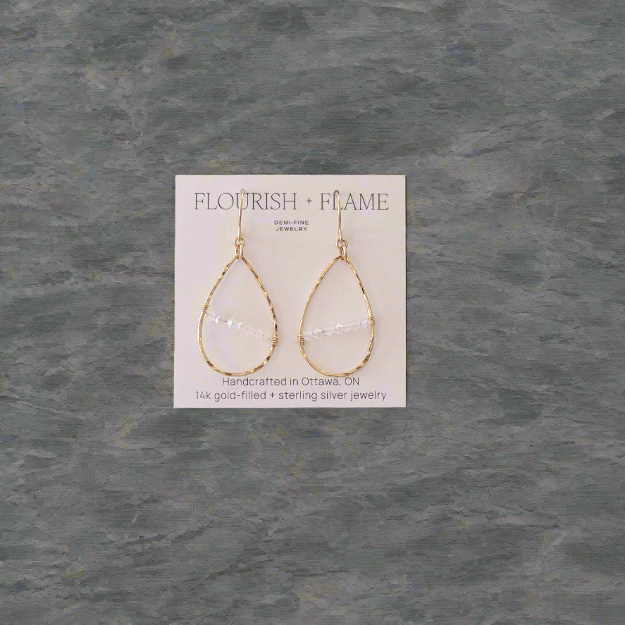 Gold Tears with Bead Accent