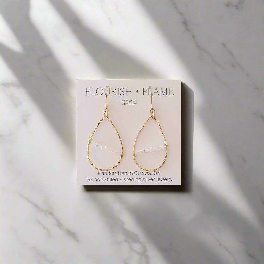 Gold Tears with Bead Accent