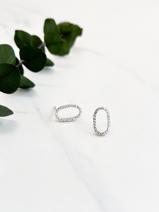 Silver Small Oval Stud