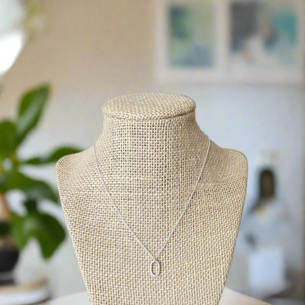 Oval Sterling Silver Necklace