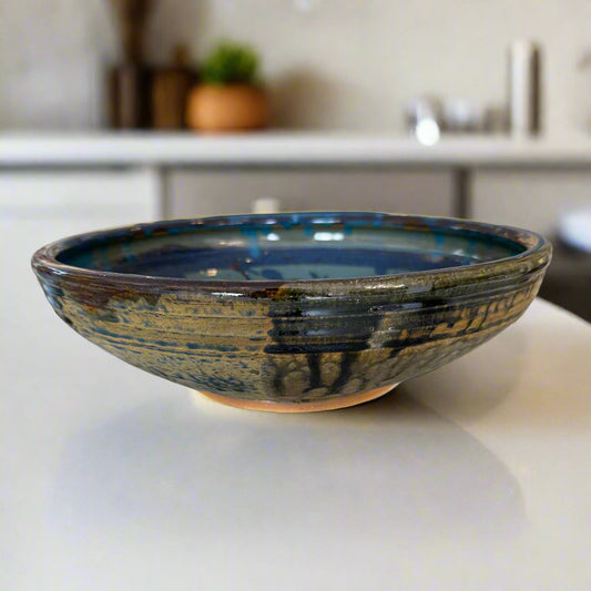 Large Blue Glazed Bowl