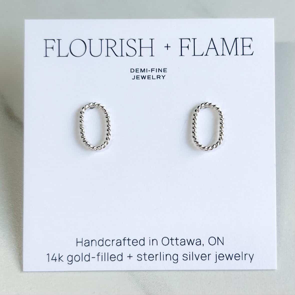 Silver Small Oval Twists