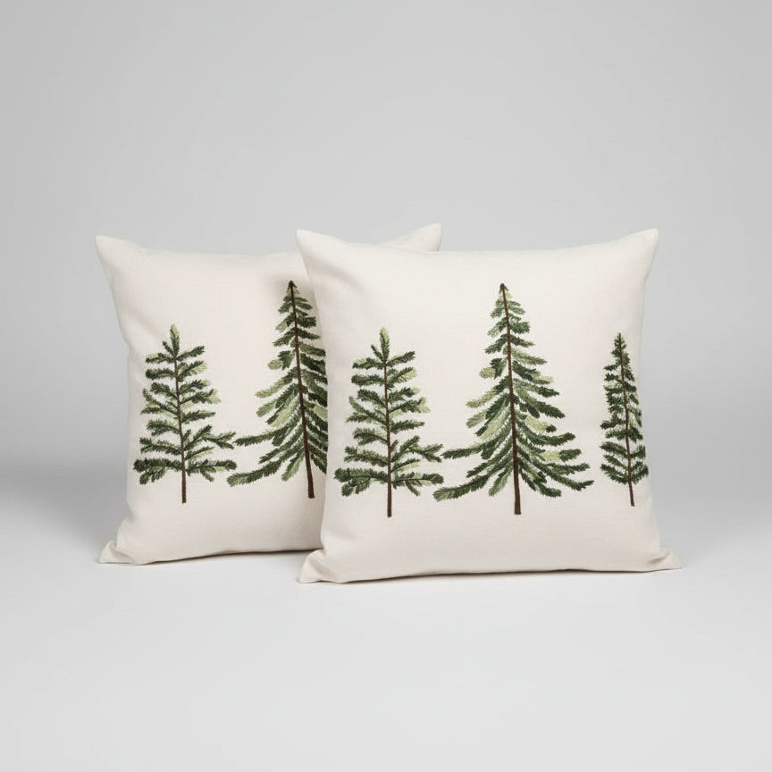 Embroidered Tree Pillow