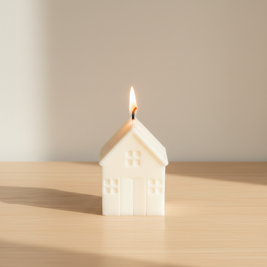 candles shaped like a small house