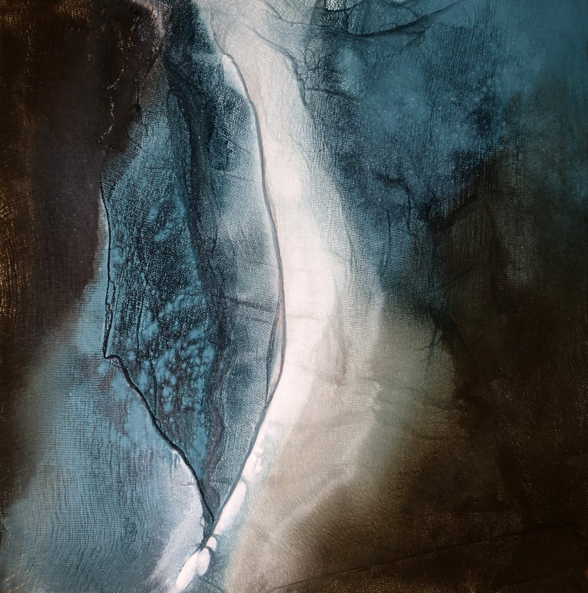 Acrylic & Textile artwork titled Allow to Remain