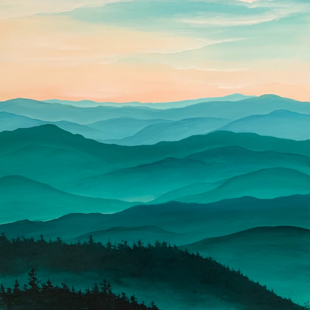 Acrylic artwork titled Around Sunset