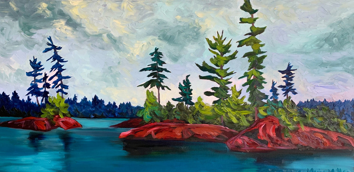 Oil artwork titled Island Hopping