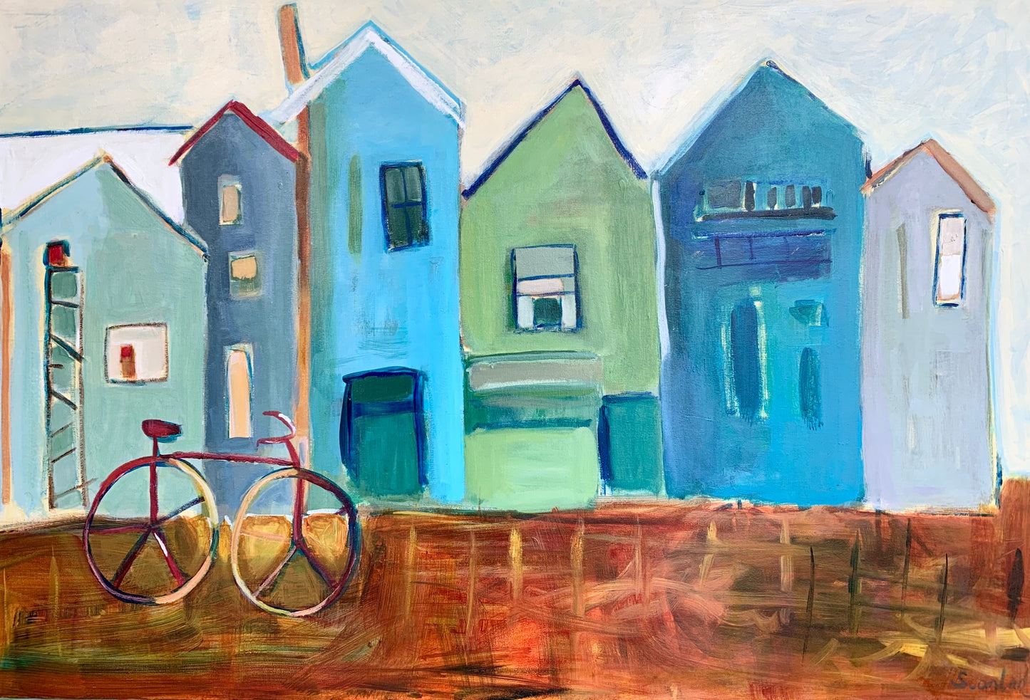 Acrylic artwork titled Flora Street