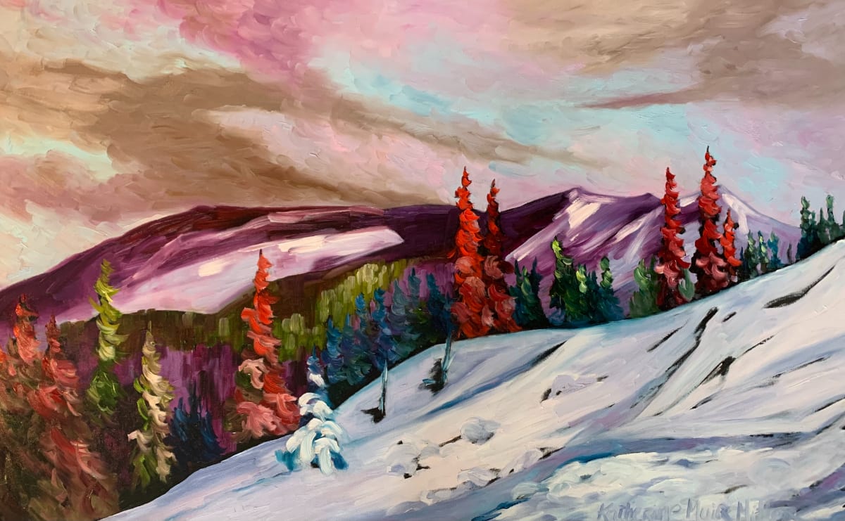 Oil artwork titled Alpine Cafe