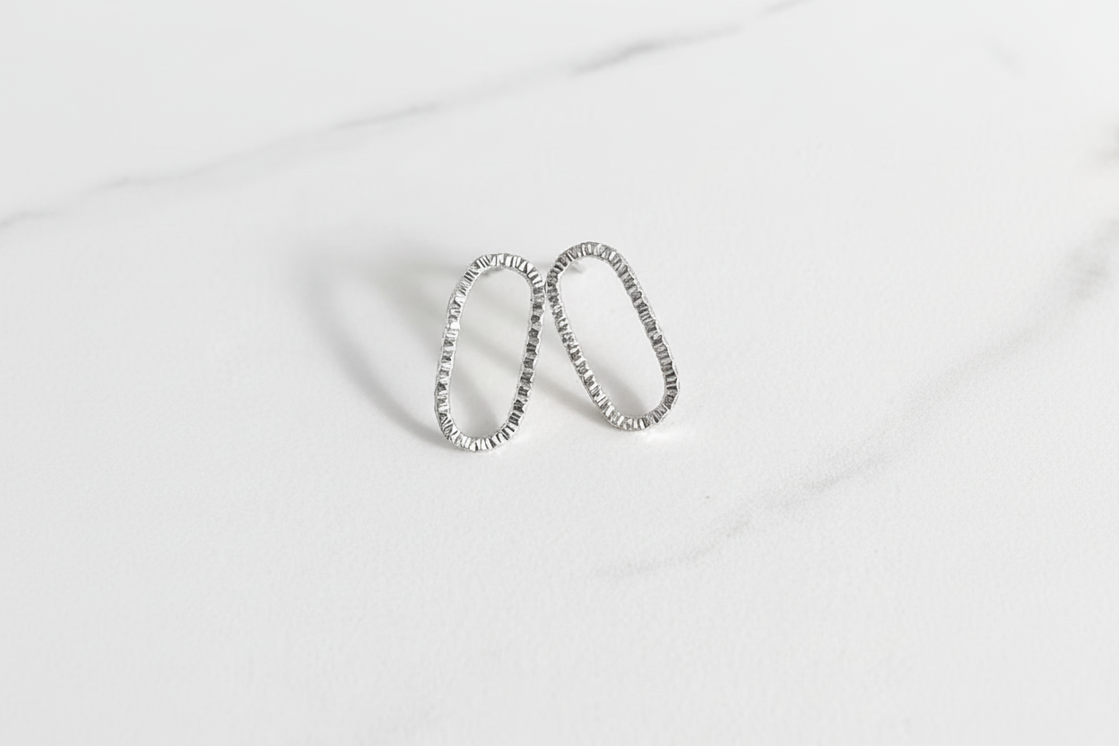 Aurora Oval Stud Earrings