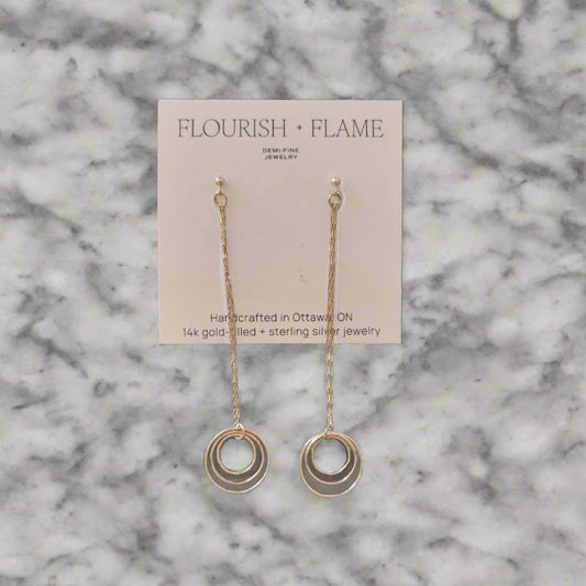Silver Layered Circle Dangle