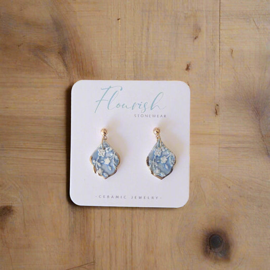 Blue Floral with Gold Accents