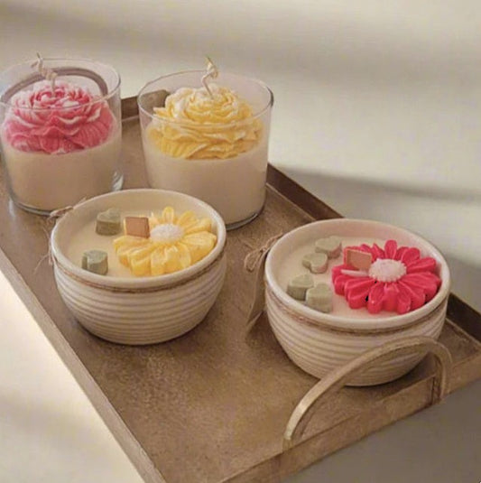 Ceramic Floral Candles