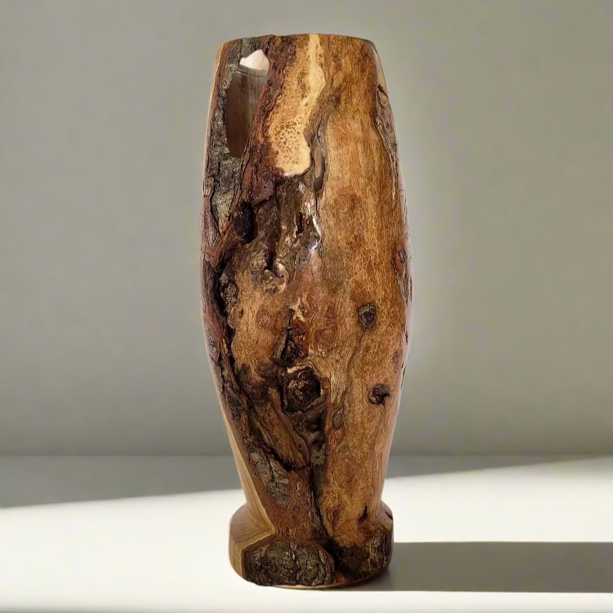 Tall Cherry Burl Vase