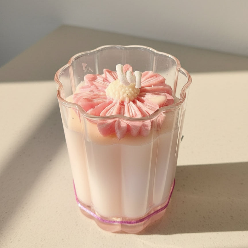 Handmade Floral Candle