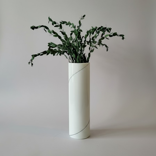 White Vase with Black Detail