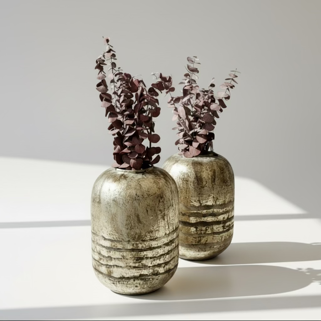 Silver Metallic Vases