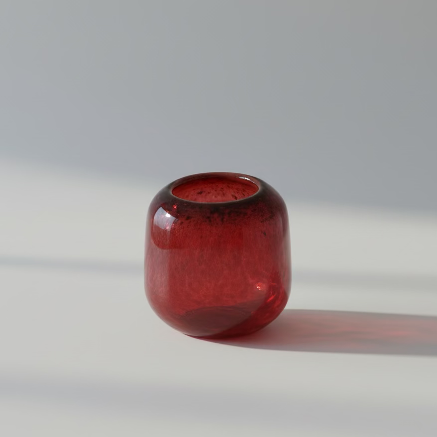 Deep Red Glass Vase
