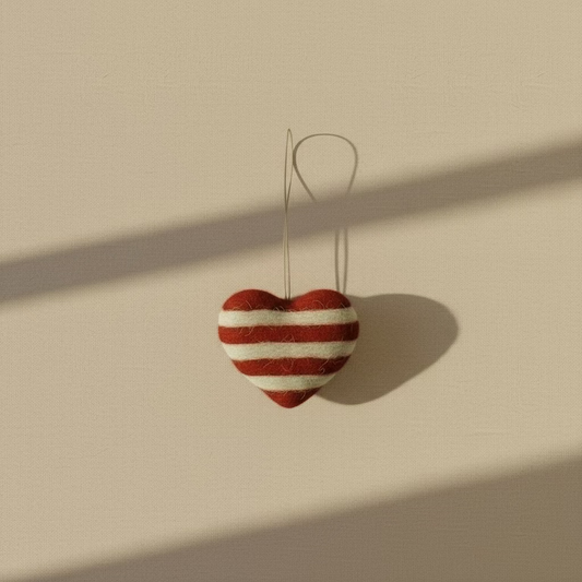 Stripped Felt Heart Ornaments