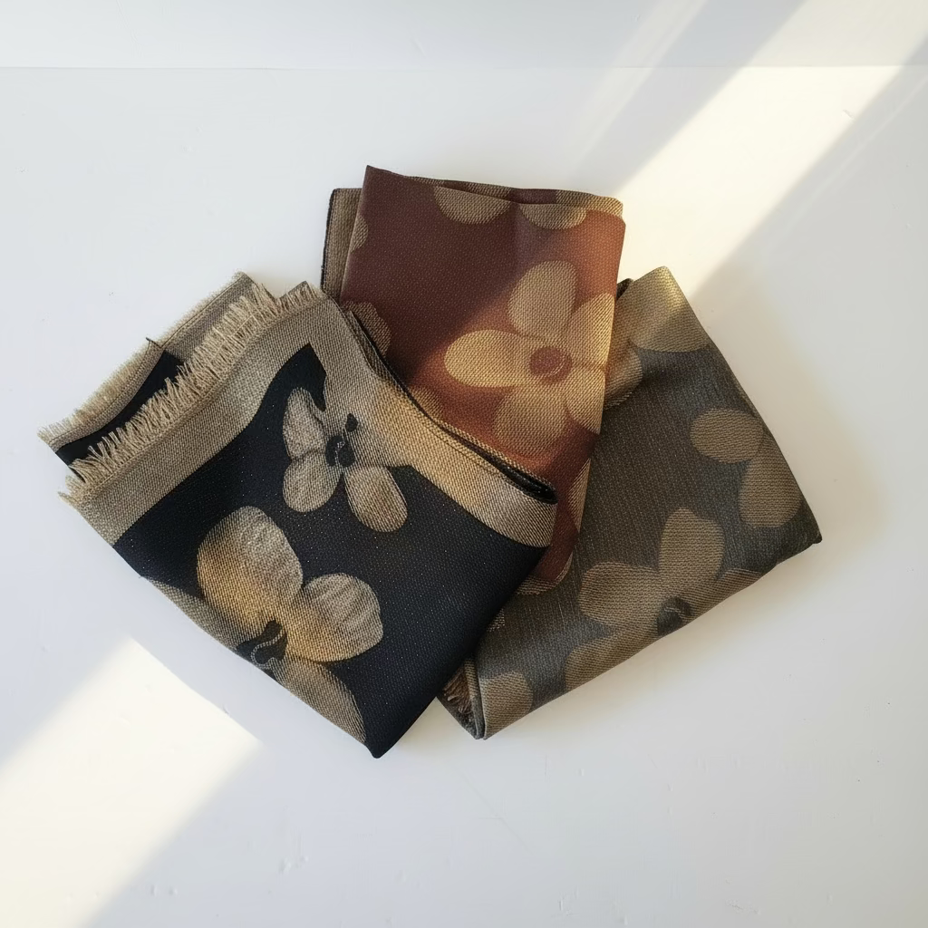 Metallic Floral Scarfs