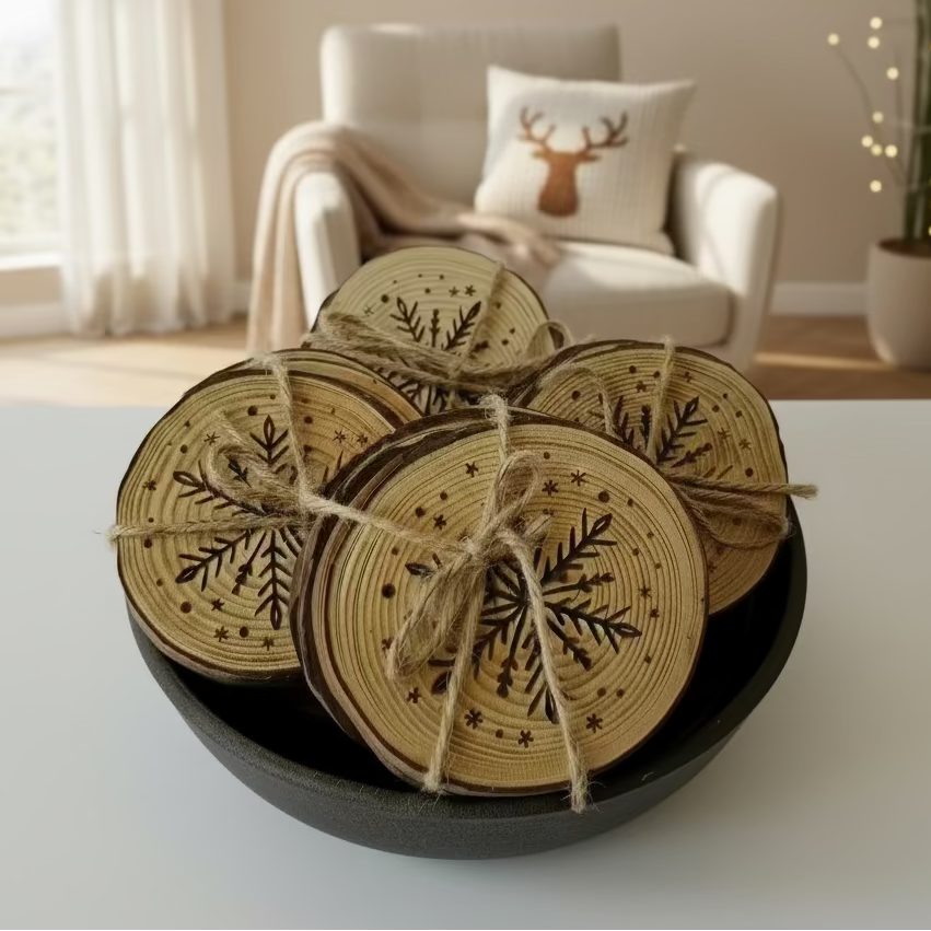 Forced Creations Snowflake Coasters