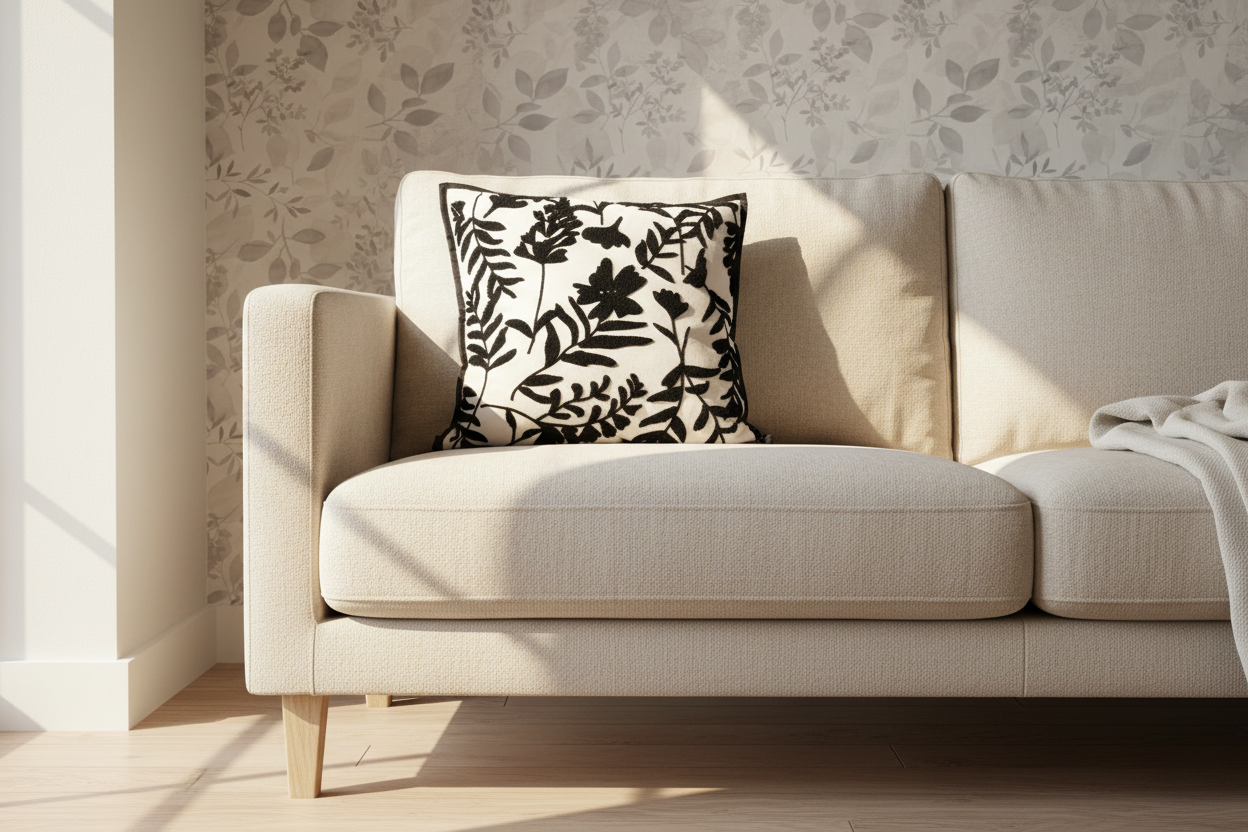 Monochrome Botanical Cushion