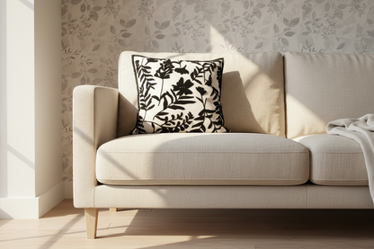 Monochrome Botanical Cushion