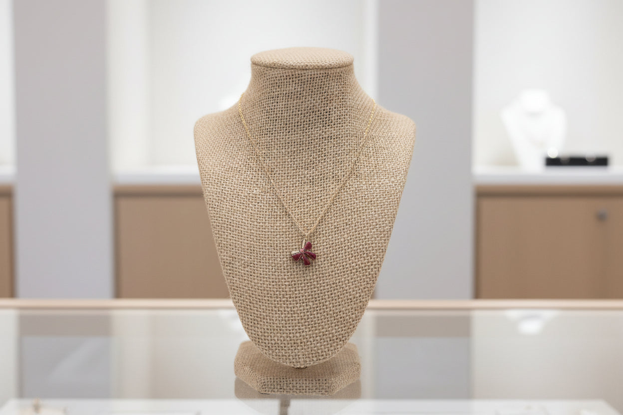Flourish Stonewear Red Bow Necklace