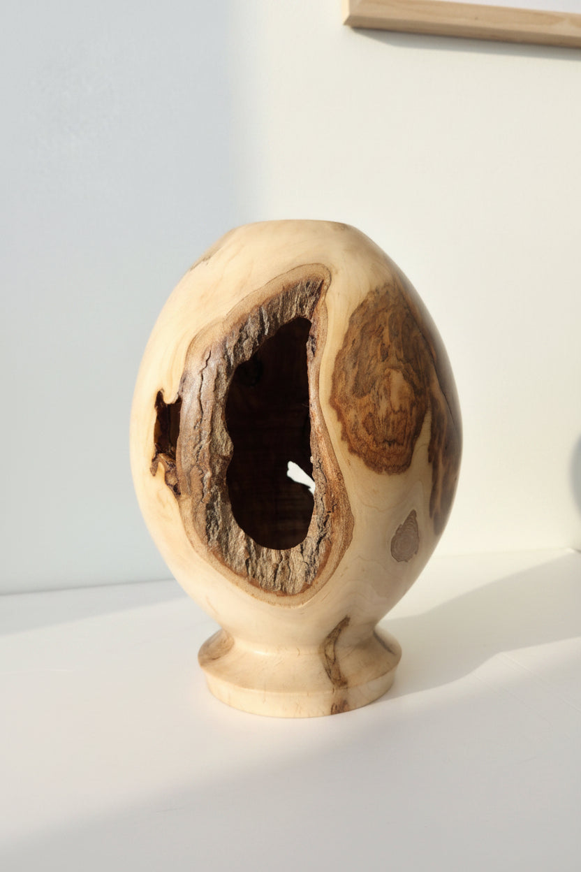 Maple Burl Hollow Vase