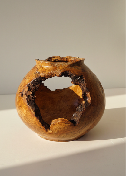 Cherry Burl Hollow Vase