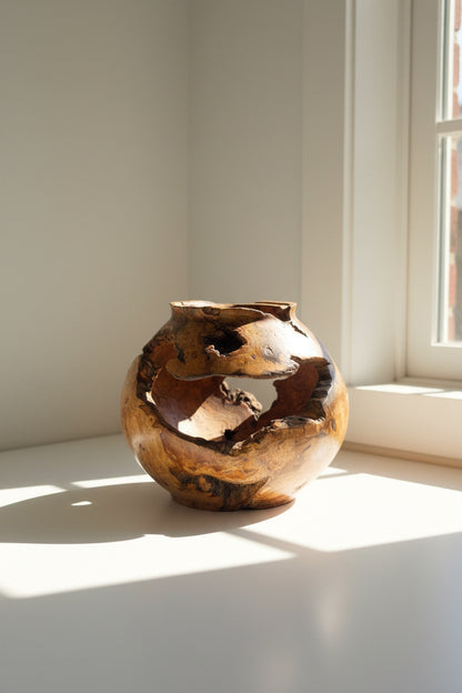 Cherry Burl Hollow Vase