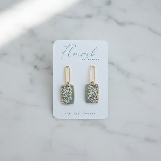Flourish Stonewear Square Dangles