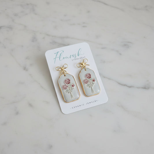 Flourish Stonewear Red Rose Earring