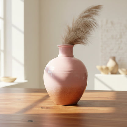 Two Toned Pink Rounded Vase