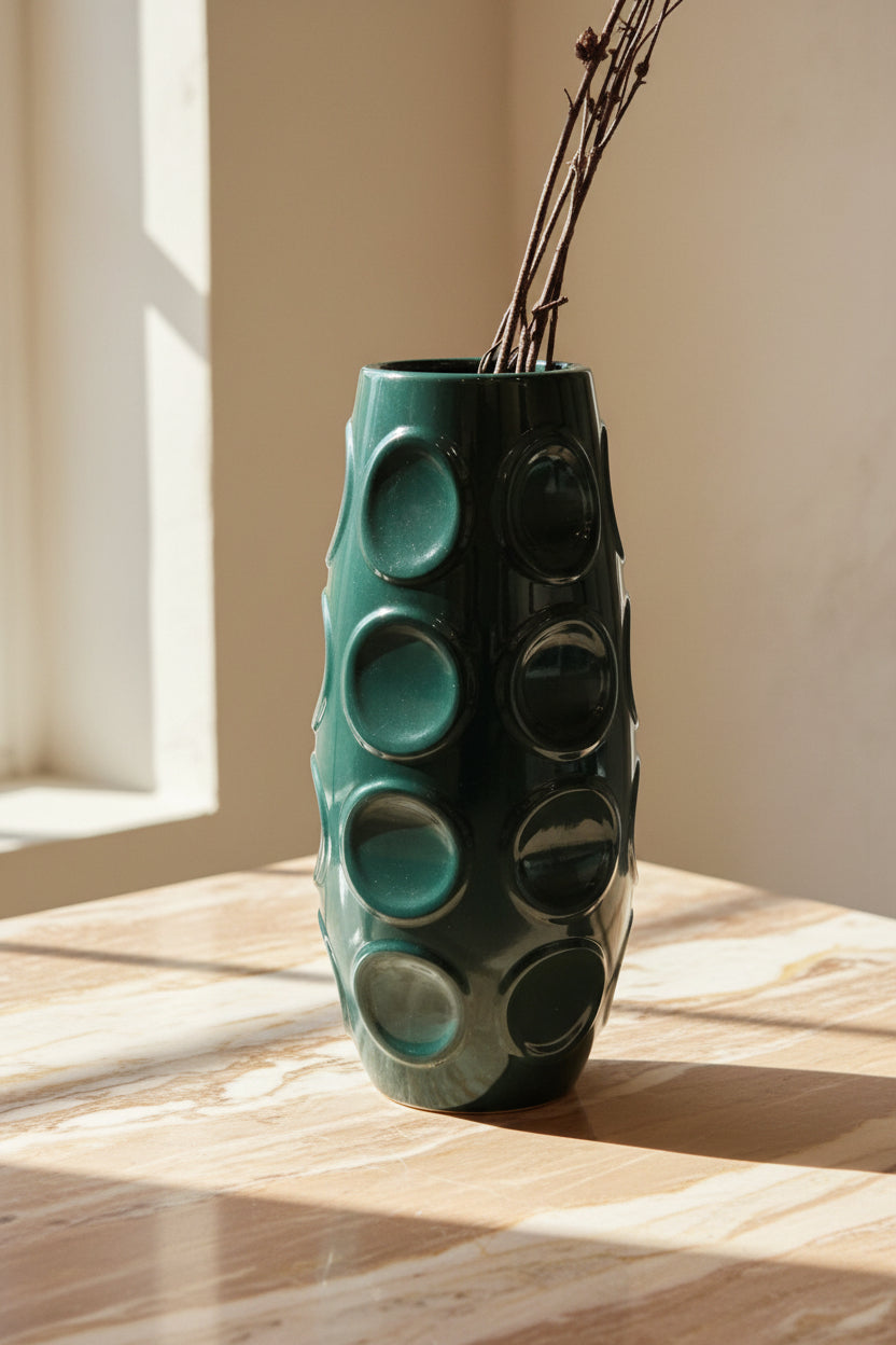 Deep Green Texture Vase